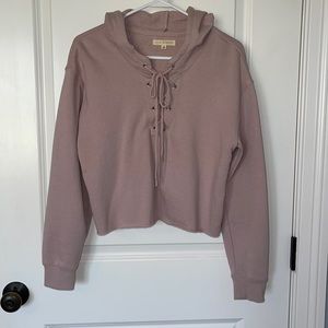 Lace up cropped hoodie